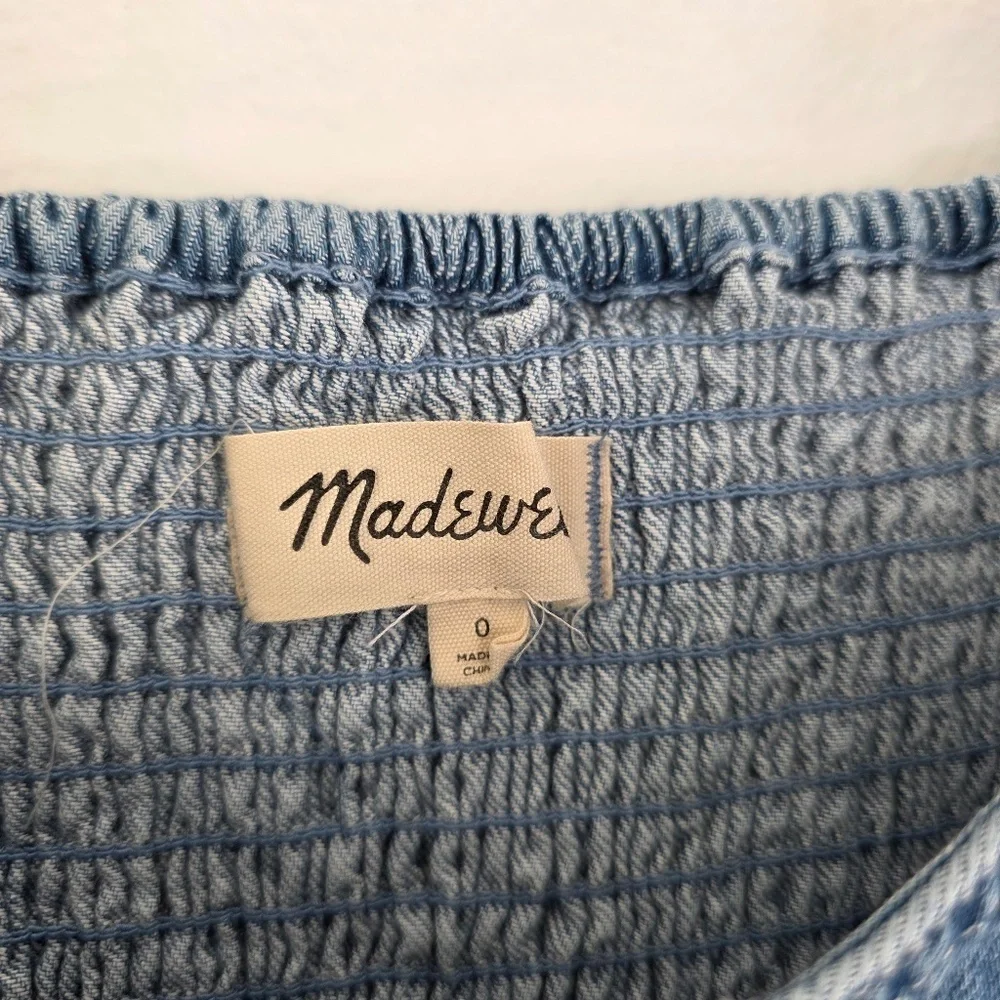 Madewell Denim Puff-Sleeve Mini Dress - Picture 9 of 9